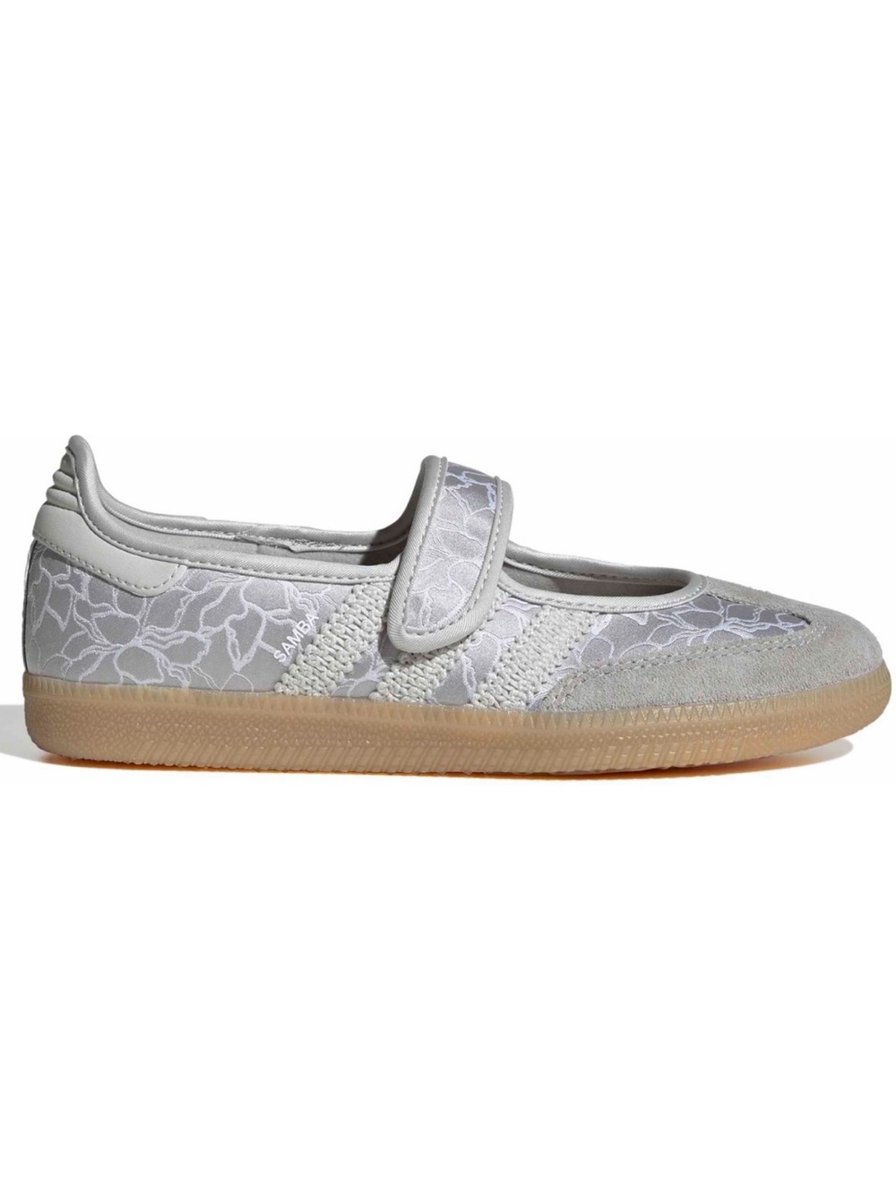 🩶 ADIDAS SAMBA JANE SILVER SATIN FLORAL 🩶 - Picture 2 of 4